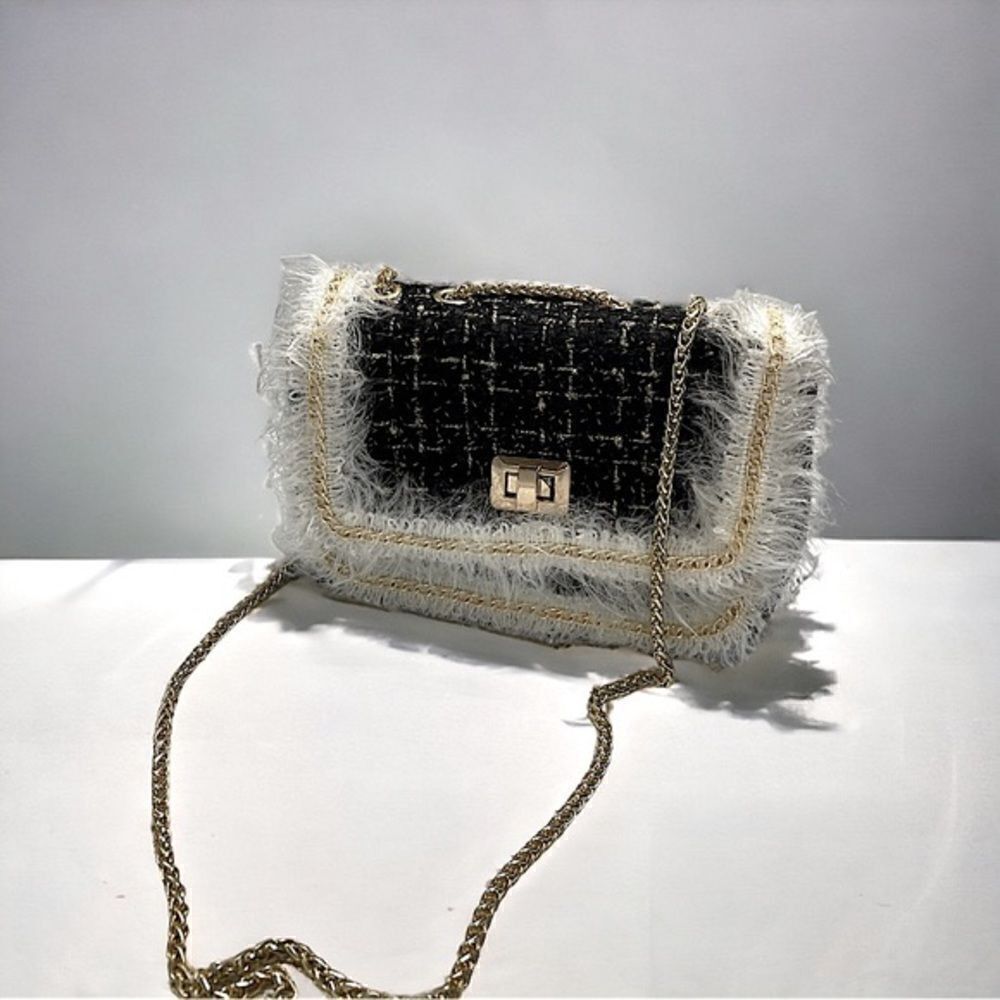 Fuzzy Purse l Shoulder Bag l No Name l Gold Hardware l Darling! l Clean l Small